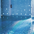 A sensory room with calm lighting