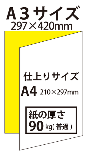 A3サイズ】パンフレット2つ折り_90kg 100枚24,900円～○クリック後