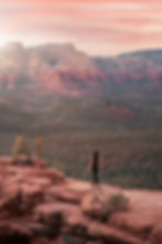 Walking across Devil's Bridge at sunset after waiting in line for around 20 minutes