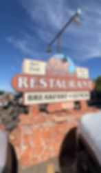 Coffee Pot Restaurant sign in West Sedona advertising breakfast, lunch, and 101 omelets
