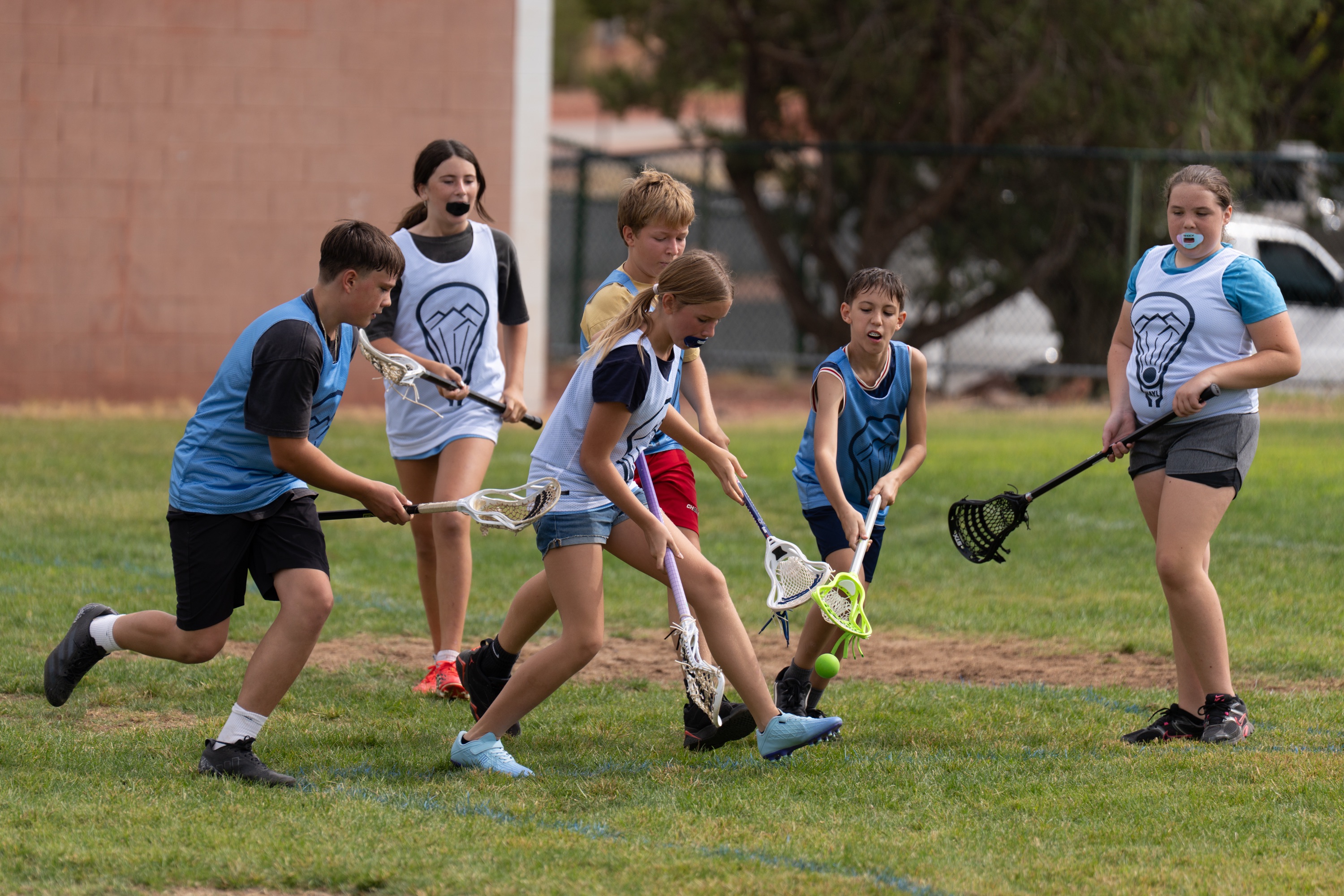 Young NAYL players competing for the ball during a game in Sedona