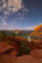 Night hiking at Sedona's famous Devil's Bridge may be the one time of day where there is no line.
