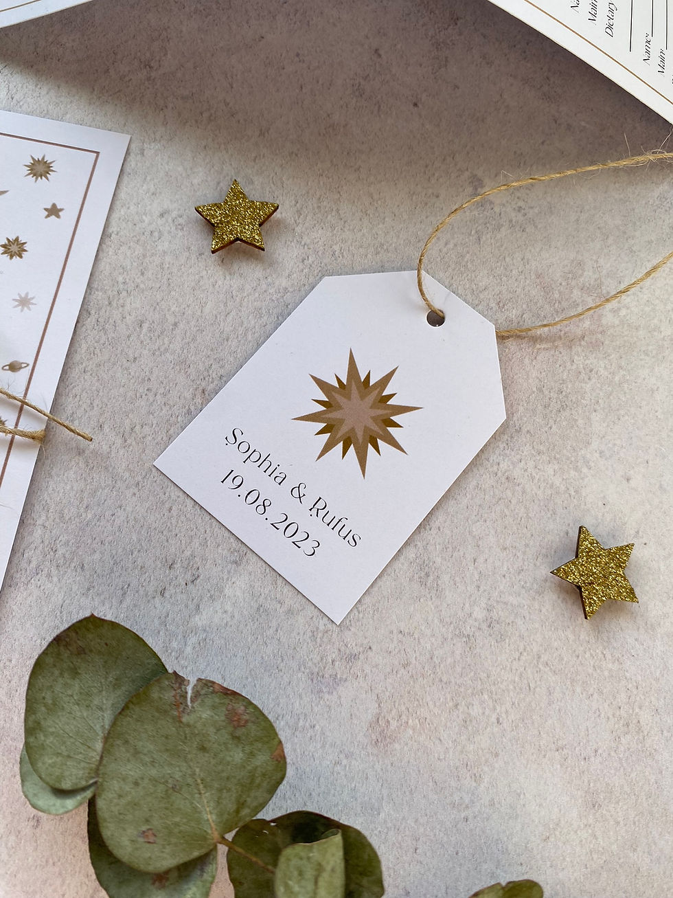 Thumbnail: Stars & Moon Folded Wedding Invitations - White