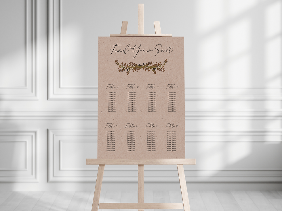 Thumbnail: Dried Flowers Table Plan - Kraft