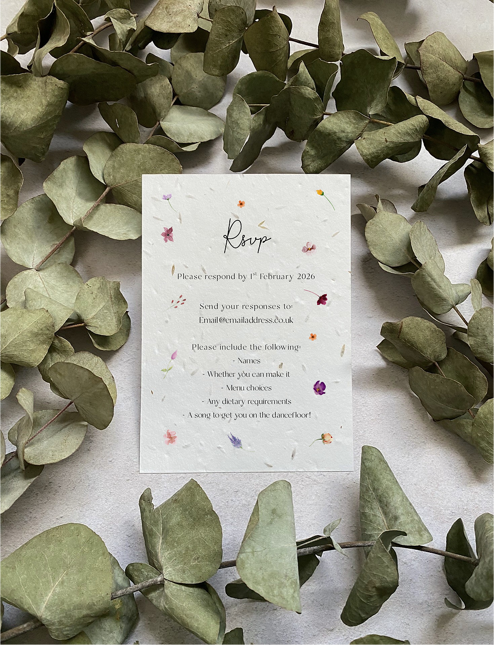 Thumbnail: Seed Paper Wedding Invitation - Scattered Wildflower