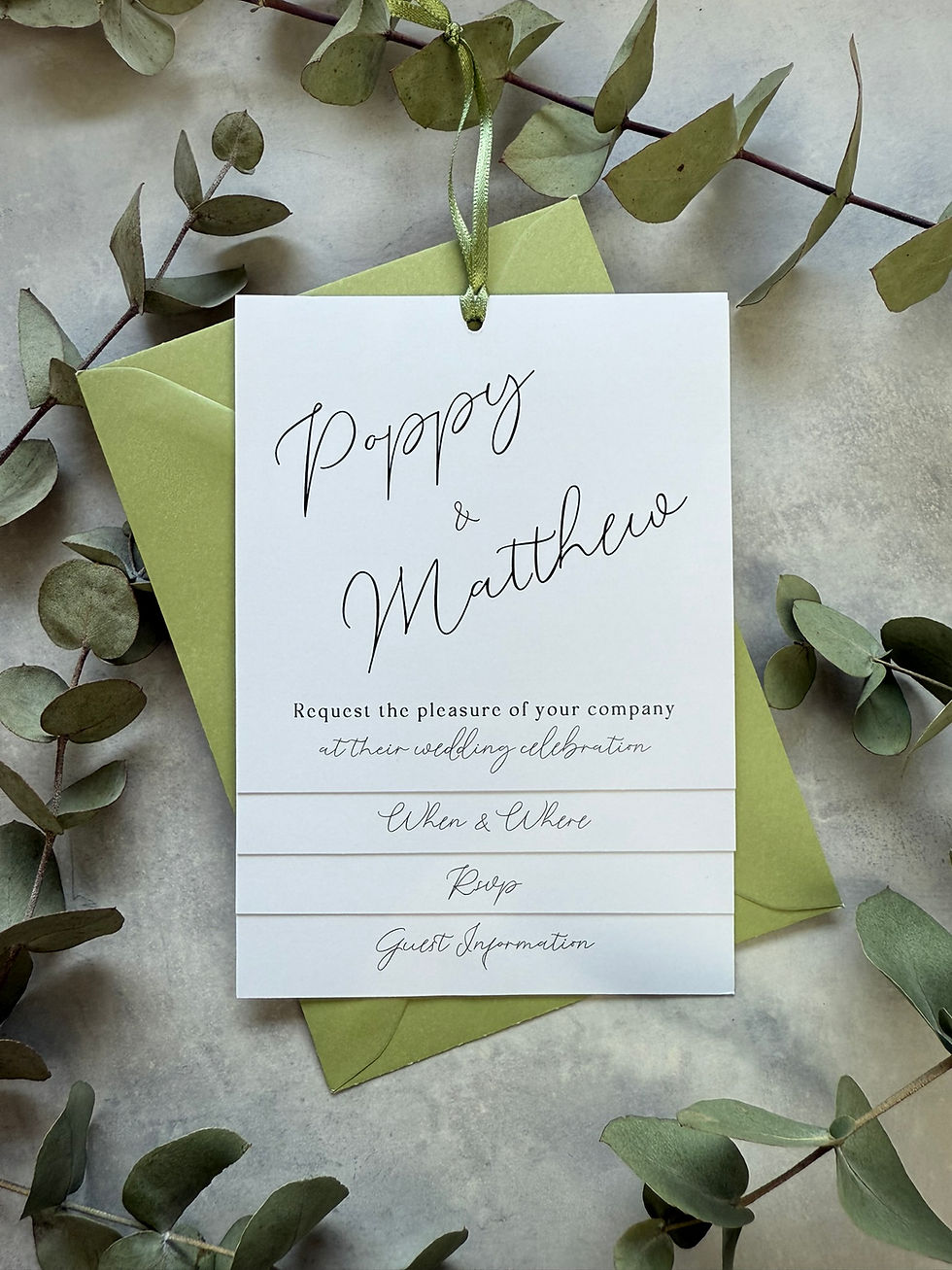 Thumbnail: Minimalist Tiered Wedding Invites - White