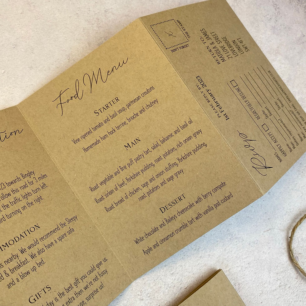 Thumbnail: Minimalist Folded Wedding Invitations -Kraft