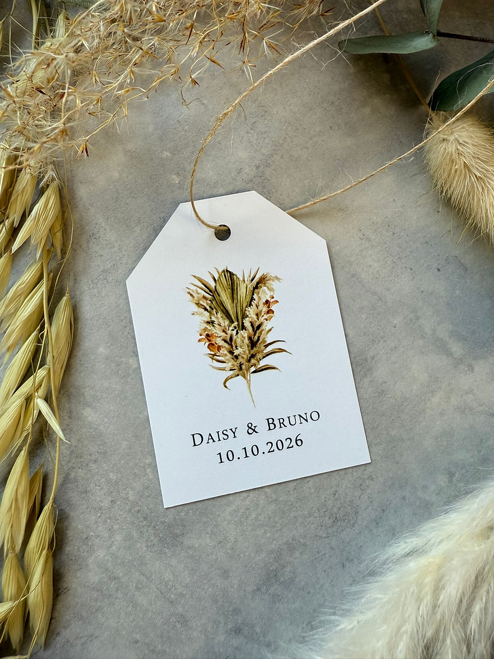 Thumbnail: Pampas Folded Wedding Invitations - White