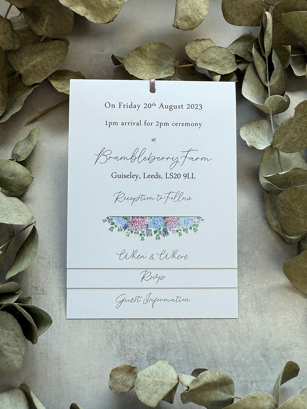 Thumbnail: Hydrangea Tiered Wedding Invites - White