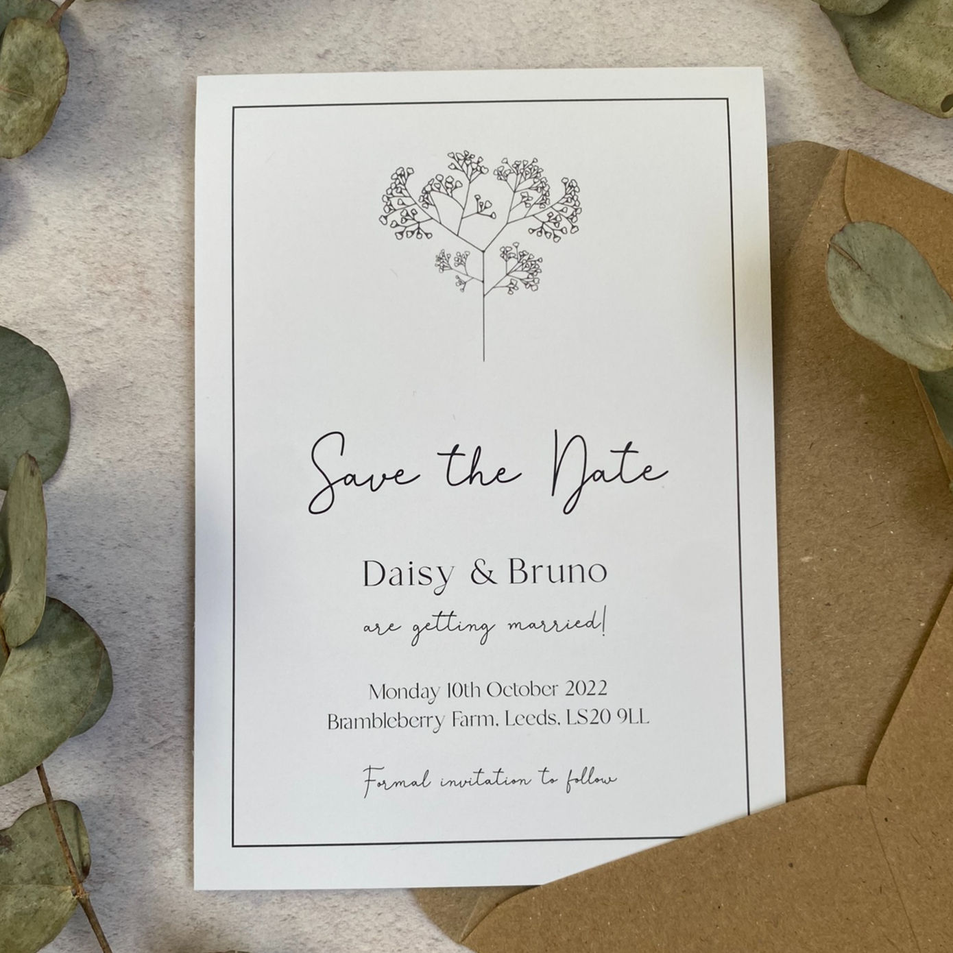 Gypsophila  Save The Date Cards