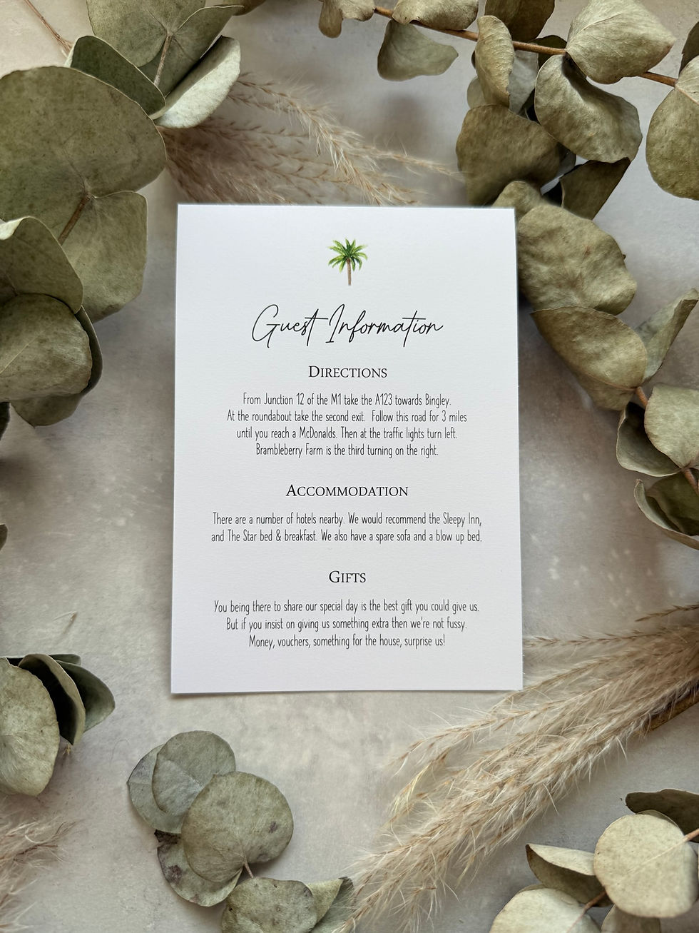 Thumbnail: Palm Tree Wedding Invitations - White
