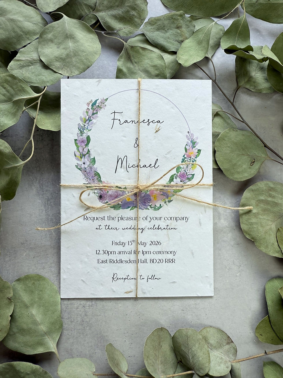 Thumbnail: Seed Paper Wedding Invitation - Lilac