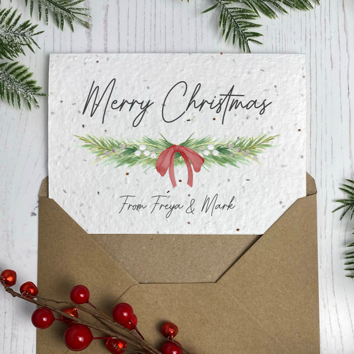 Personalised Christmas Garland Seed Cards