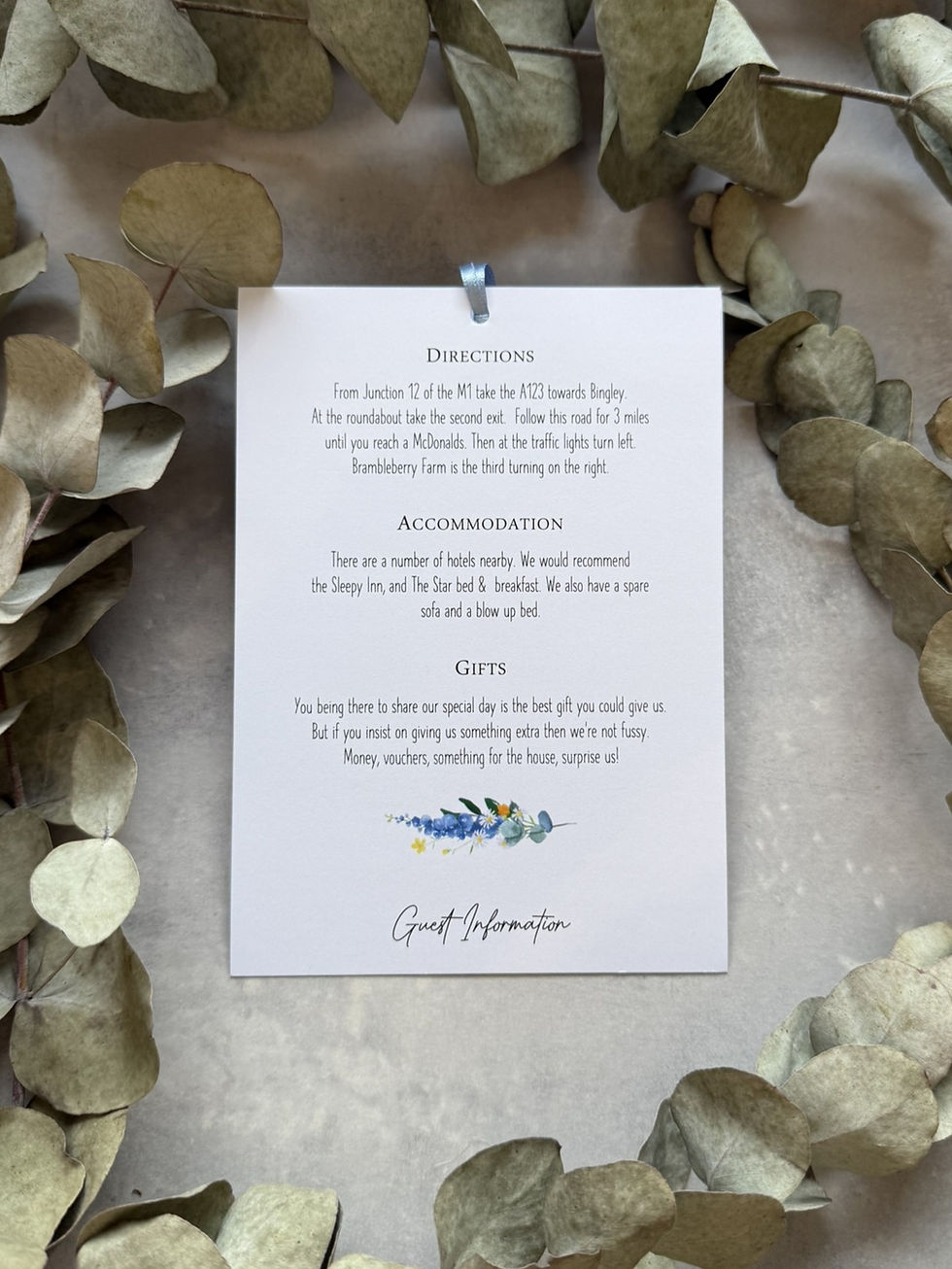 Thumbnail: Blue & Yellow Meadow Tiered Wedding Invites - White