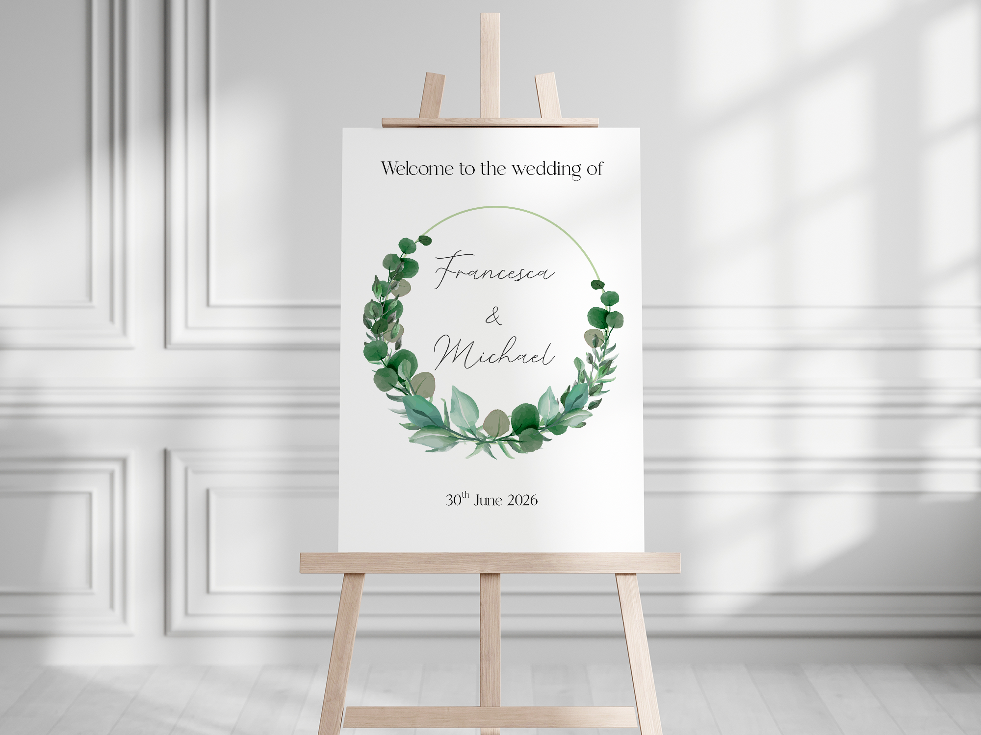 Eucalyptus - Portrait Wedding Welcome Sign