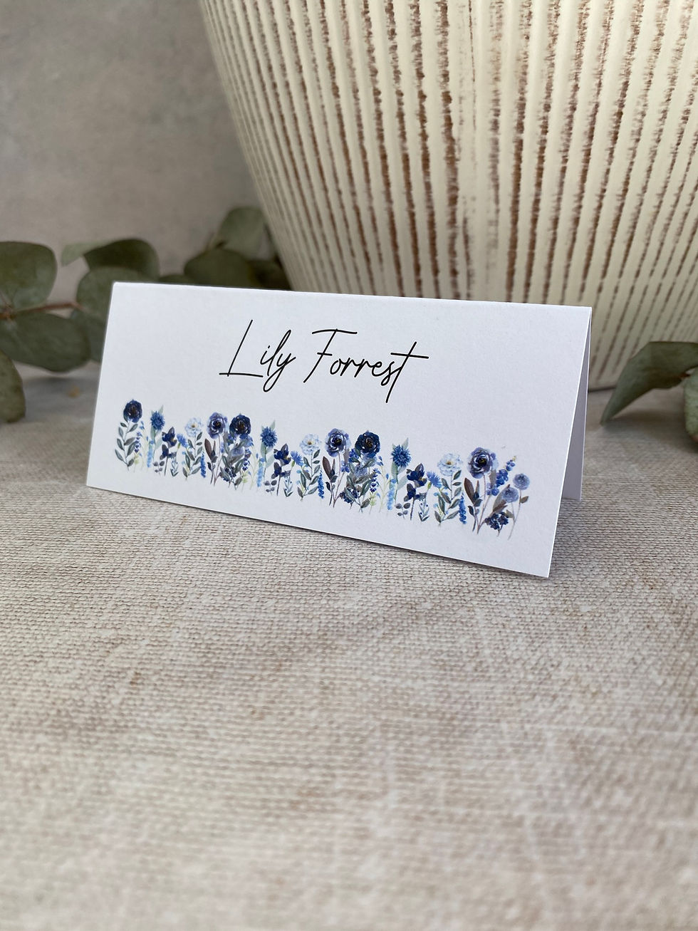 Thumbnail: Dark Blue Meadow Place Name Cards