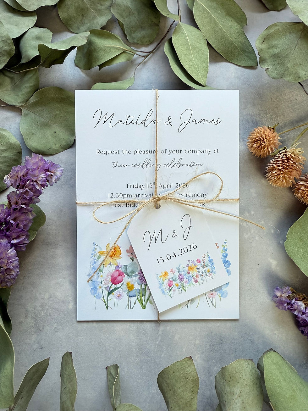 Thumbnail: Seed Paper Wedding Invitation - Spring Meadow