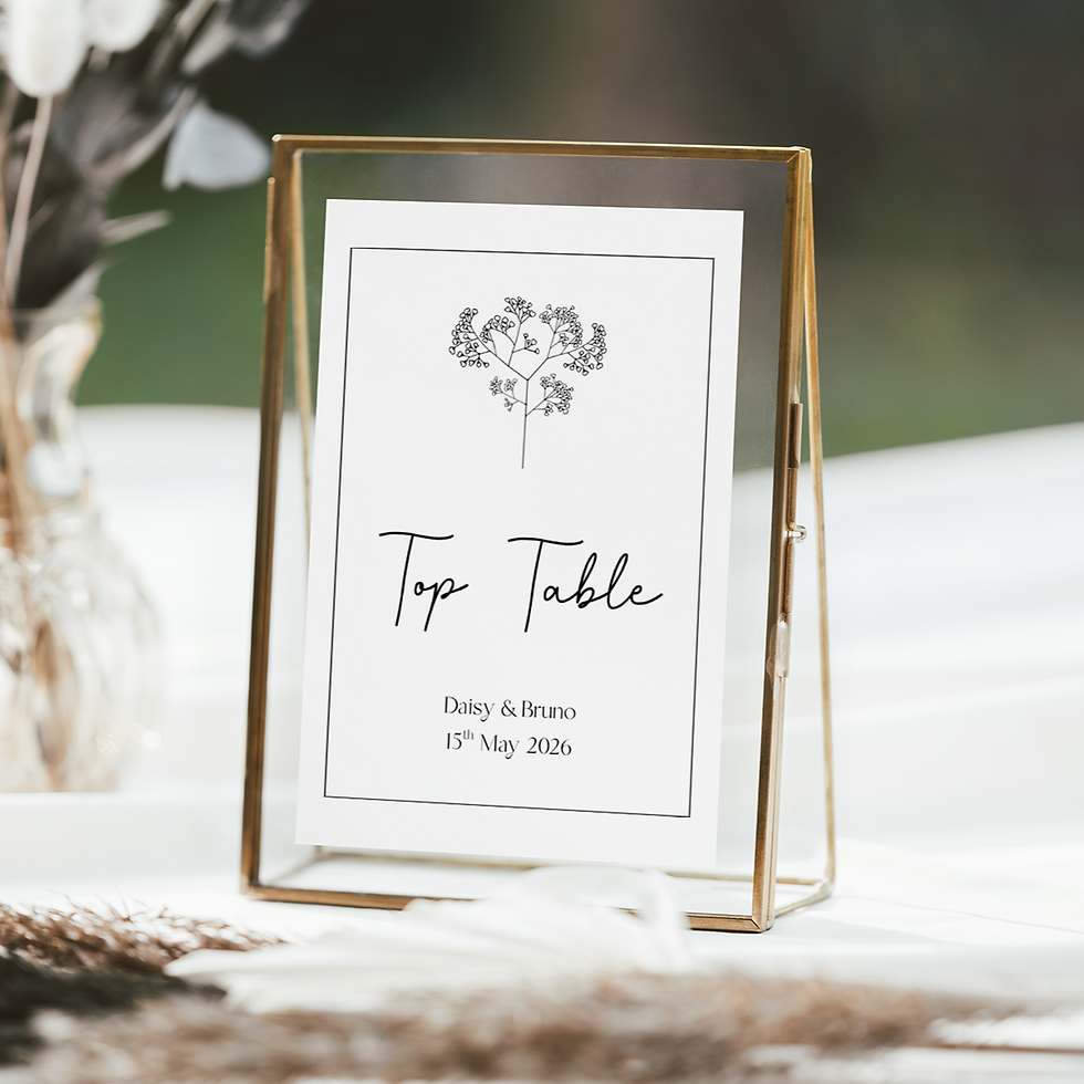 Thumbnail: Gypsophila Outline Table Number / Name Sign