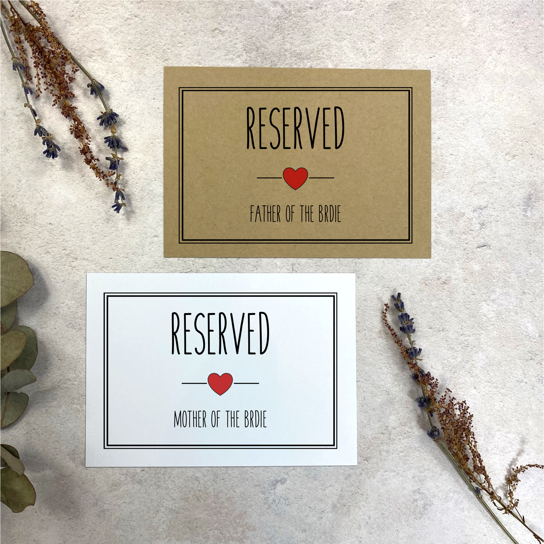 Rustic Heart Reserved Sign