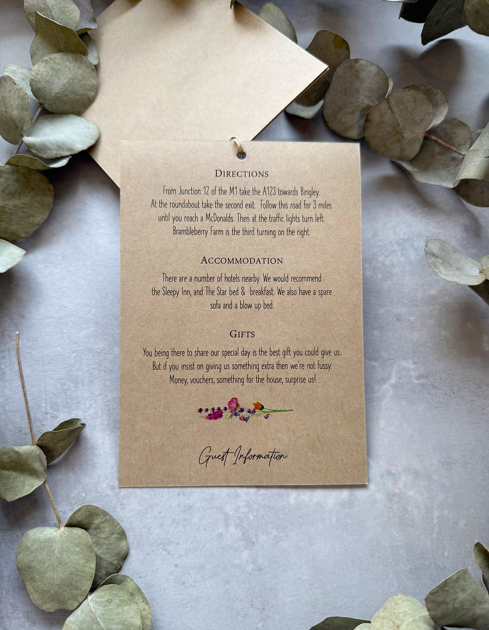 Thumbnail: Wildflower Meadow Tiered Wedding Invites - Kraft