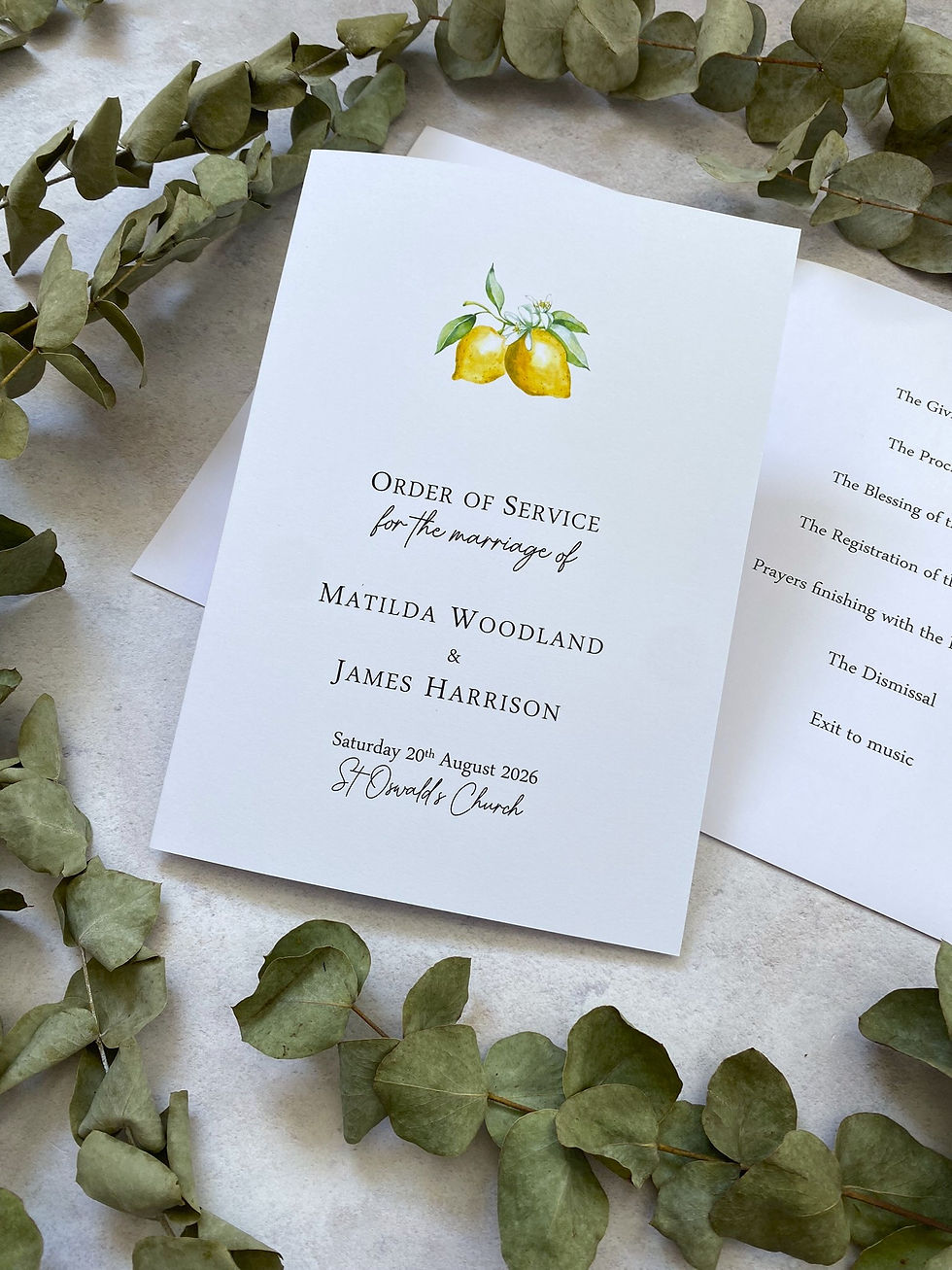 Thumbnail: Lemon Order of Service Booklets