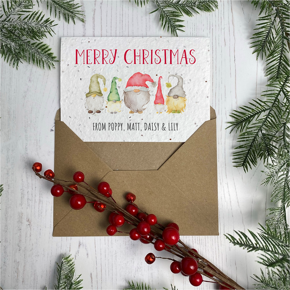 Thumbnail: Gnome Family Christmas Cards - Seed Paper