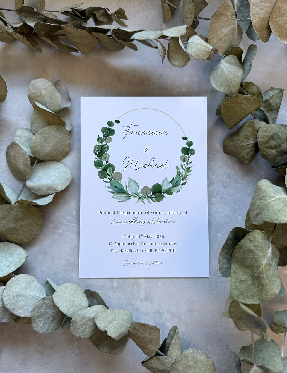 Thumbnail: Eucalyptus Wedding Invitations - White