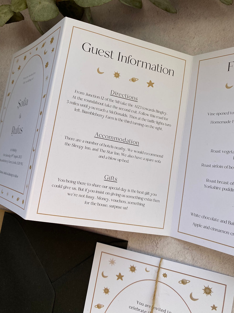 Thumbnail: Stars & Moon Folded Wedding Invitations - White