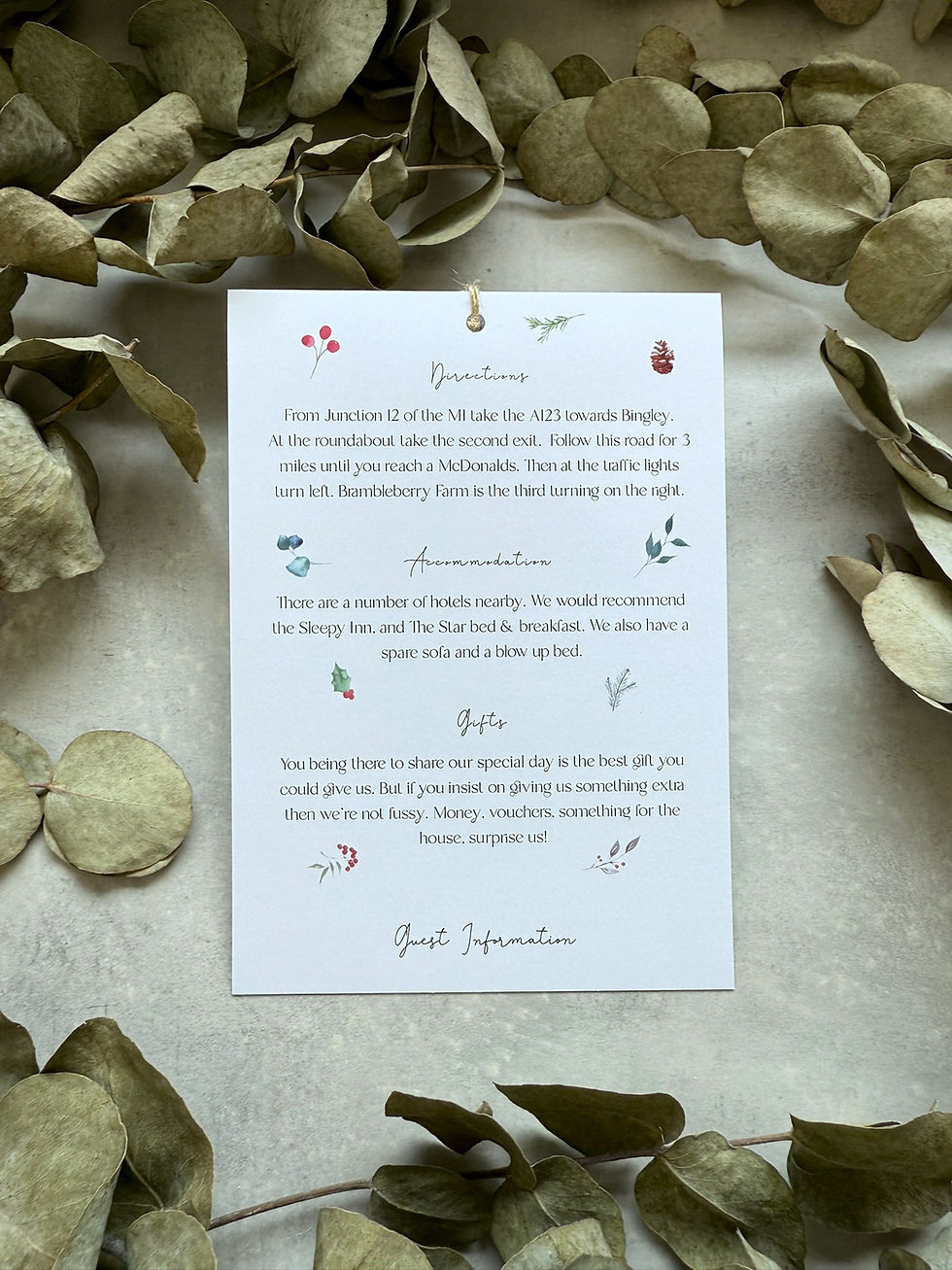 Thumbnail: Scattered Christmas Tiered Wedding Invites -White