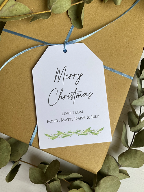 Personalised Christmas Mistletoe Gift Tags (X10)