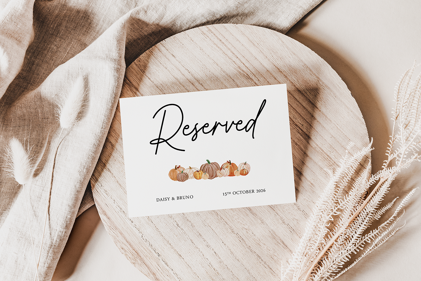 Pumpkin Garland Reserved Sign