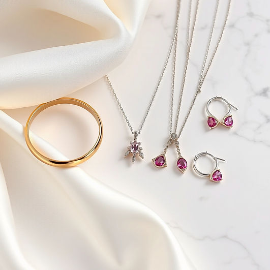 Ultra-realistic luxury jewellery flat-lay photography featuring one polished gold bangle,