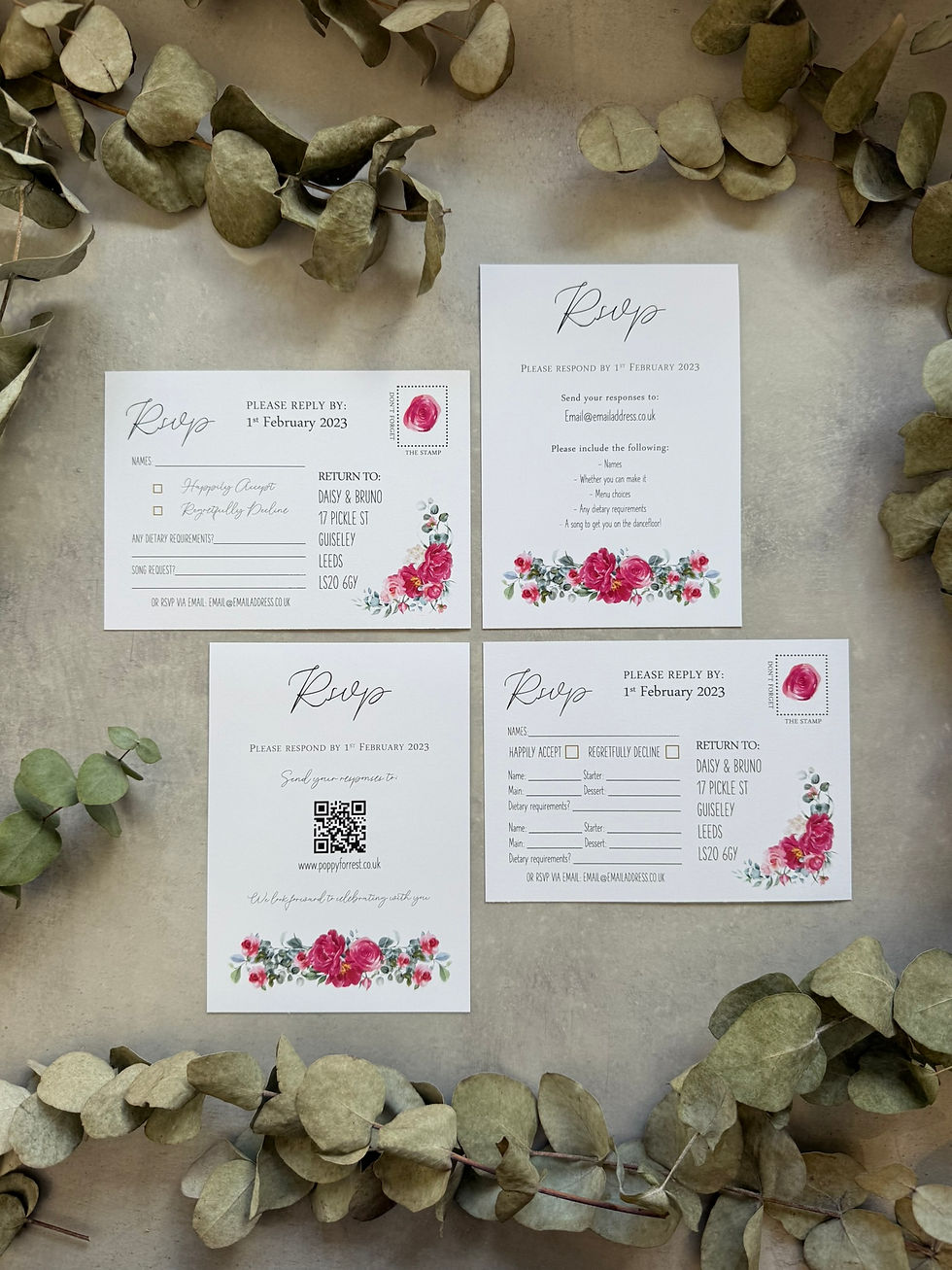 Thumbnail: Pink Peony Wedding Invitations - White