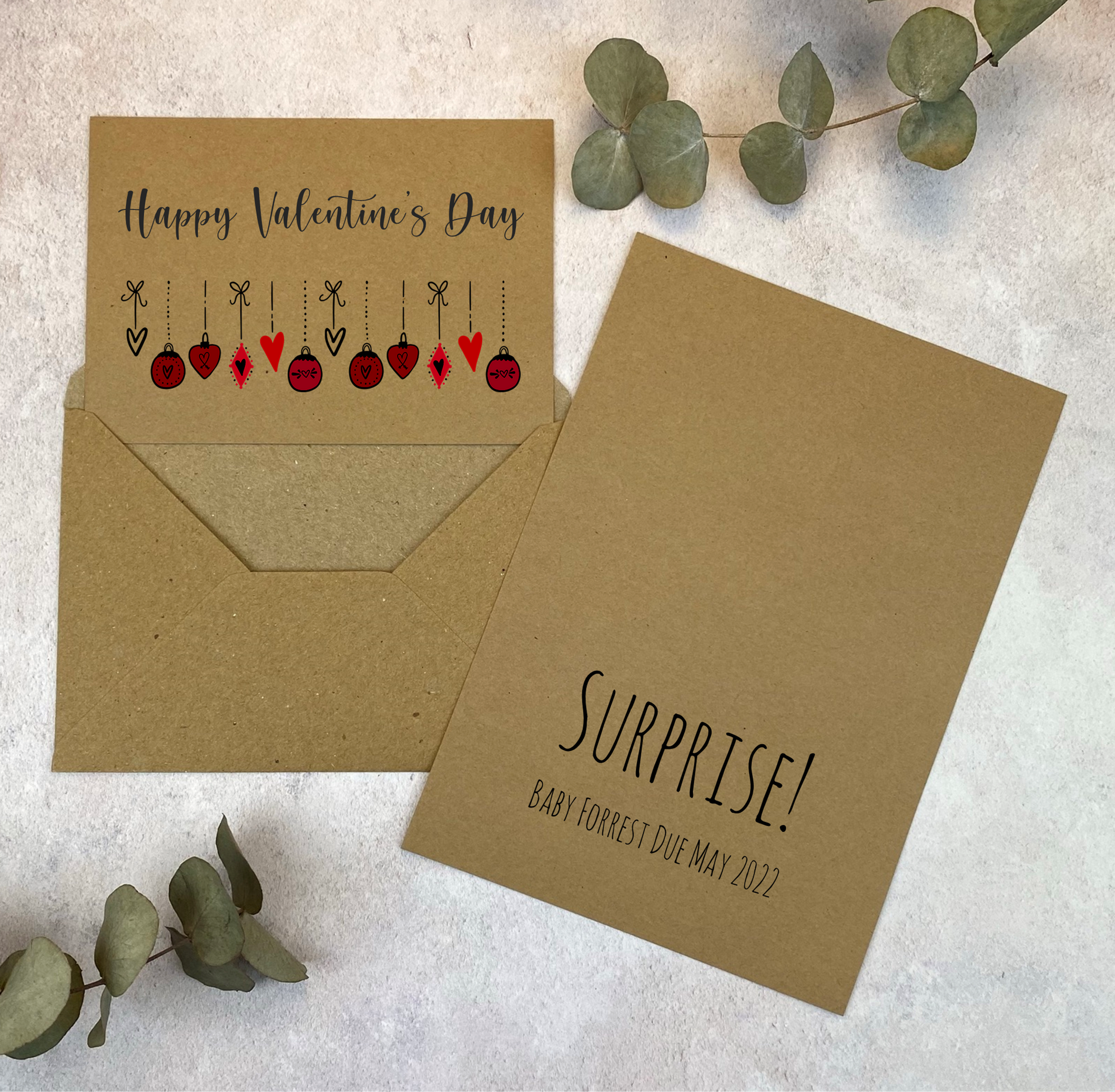 Happy Valentines Day Bauble - Kraft