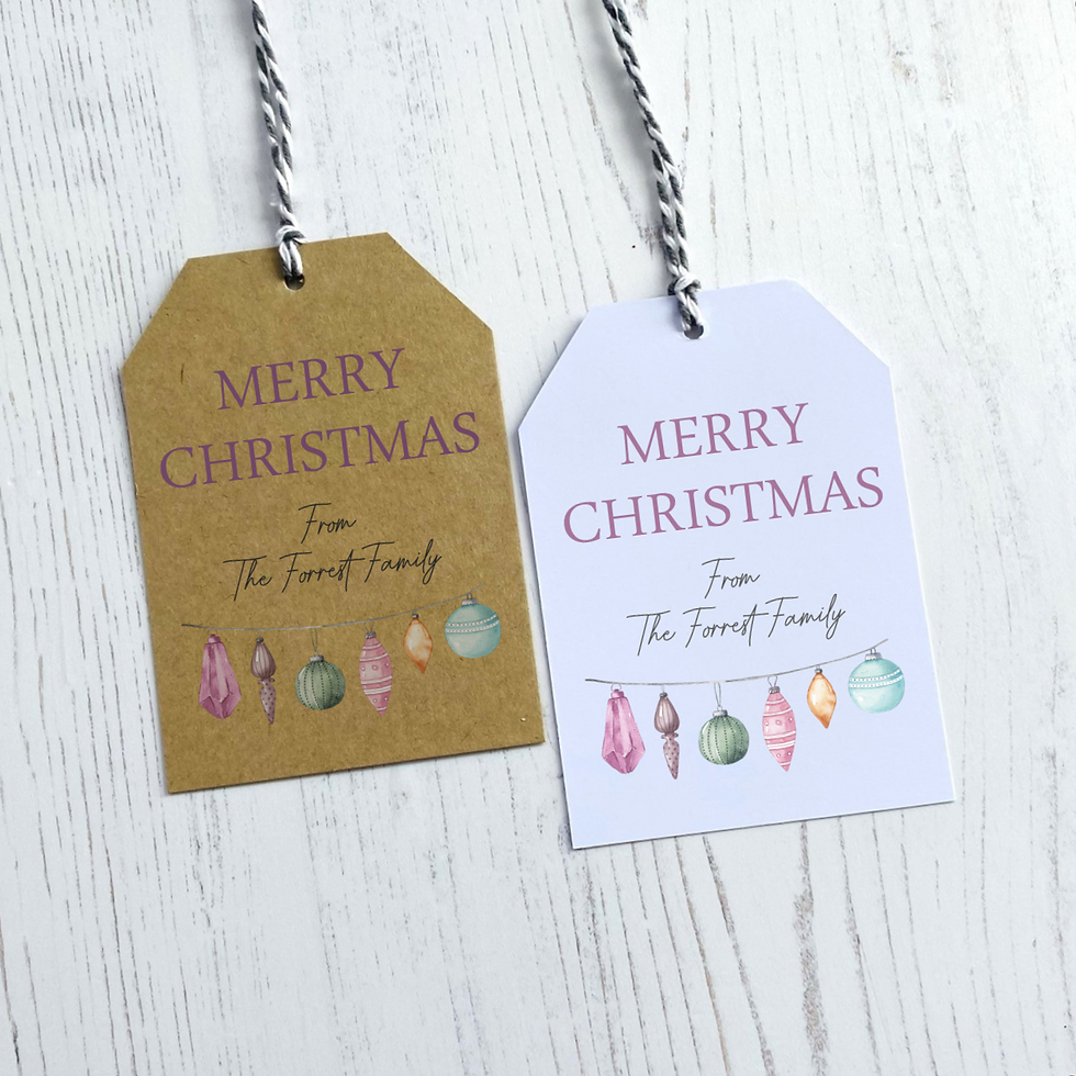 Thumbnail: Seed Paper Christmas Cards - Posh Pastel Baubles