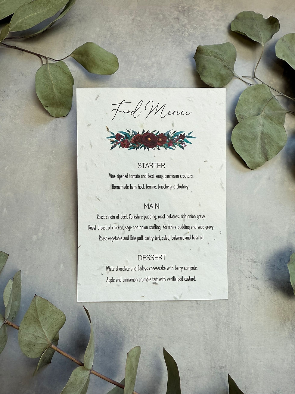 Thumbnail: Food Menu - Burgundy Flower