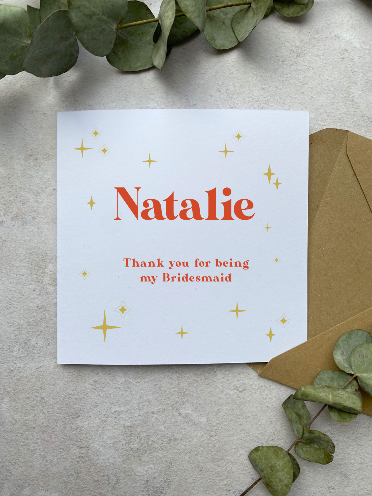 Bridesmaid Thank You Card - Retro Celestial