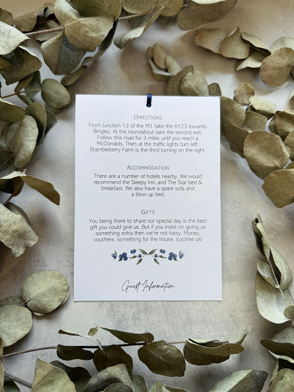 Thumbnail: Blue Berry Tiered Wedding Invites - White