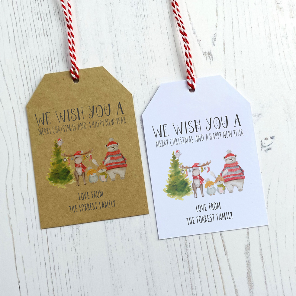 Thumbnail: Woodland Animal Personalised Christmas Cards - Seeded