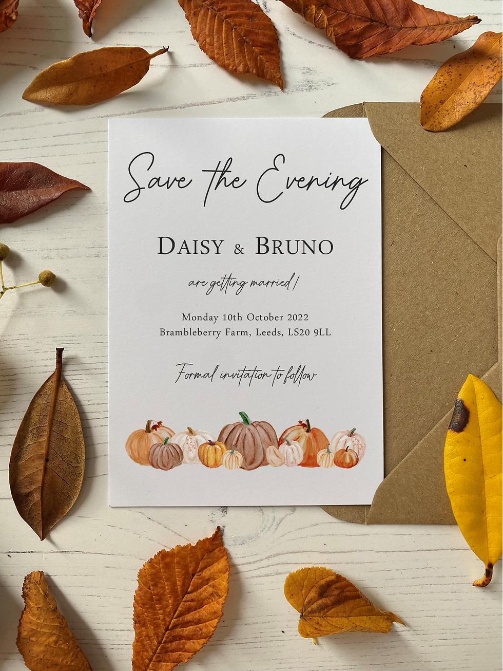 Thumbnail: Pumpkin Garland Save The Date Cards