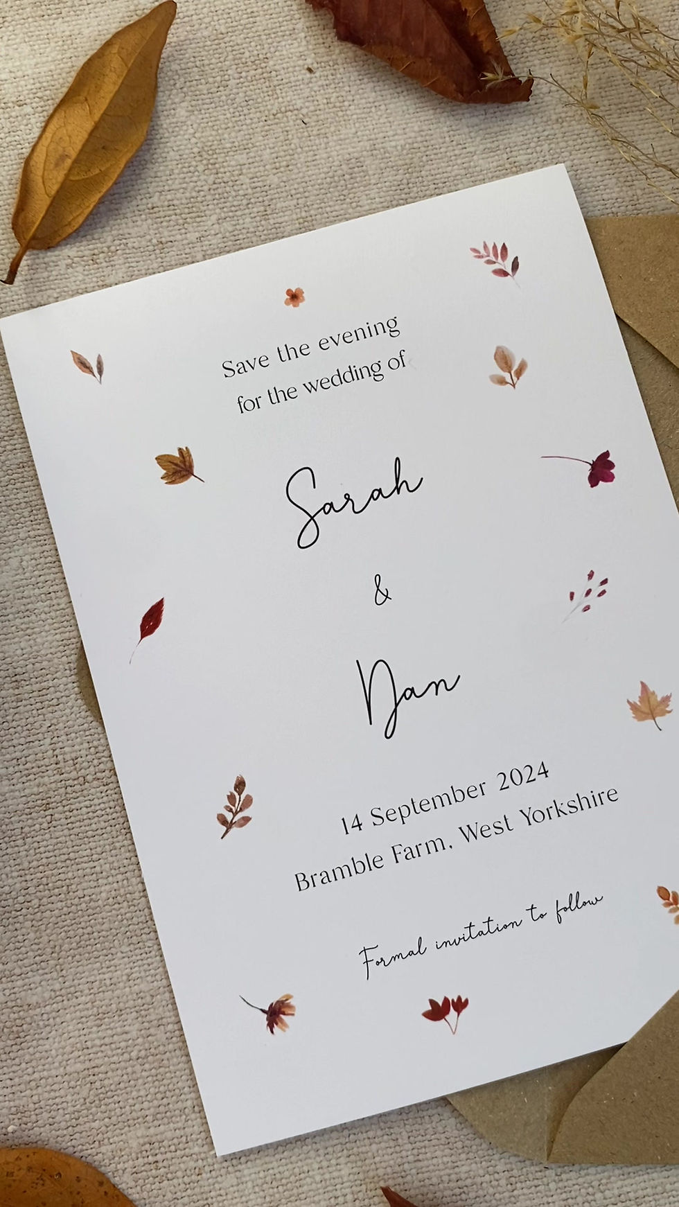 Thumbnail: Scattered Autumn Save The Date Cards