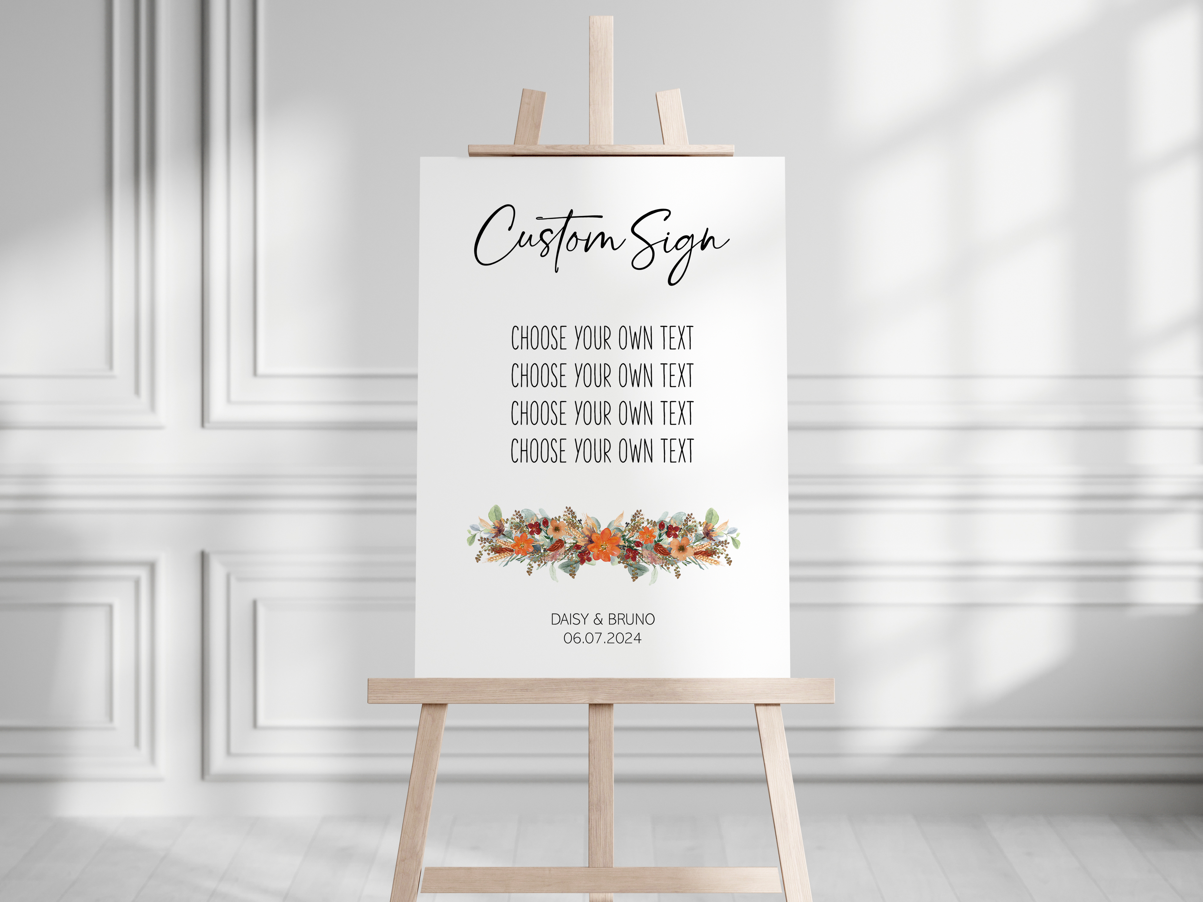 Sage and Orange - Custom Wedding Sign