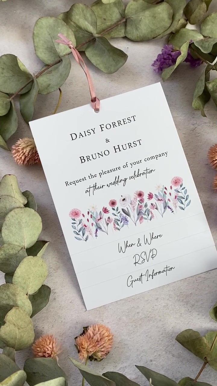 Thumbnail: Blush Meadow Tiered Wedding Invites - White