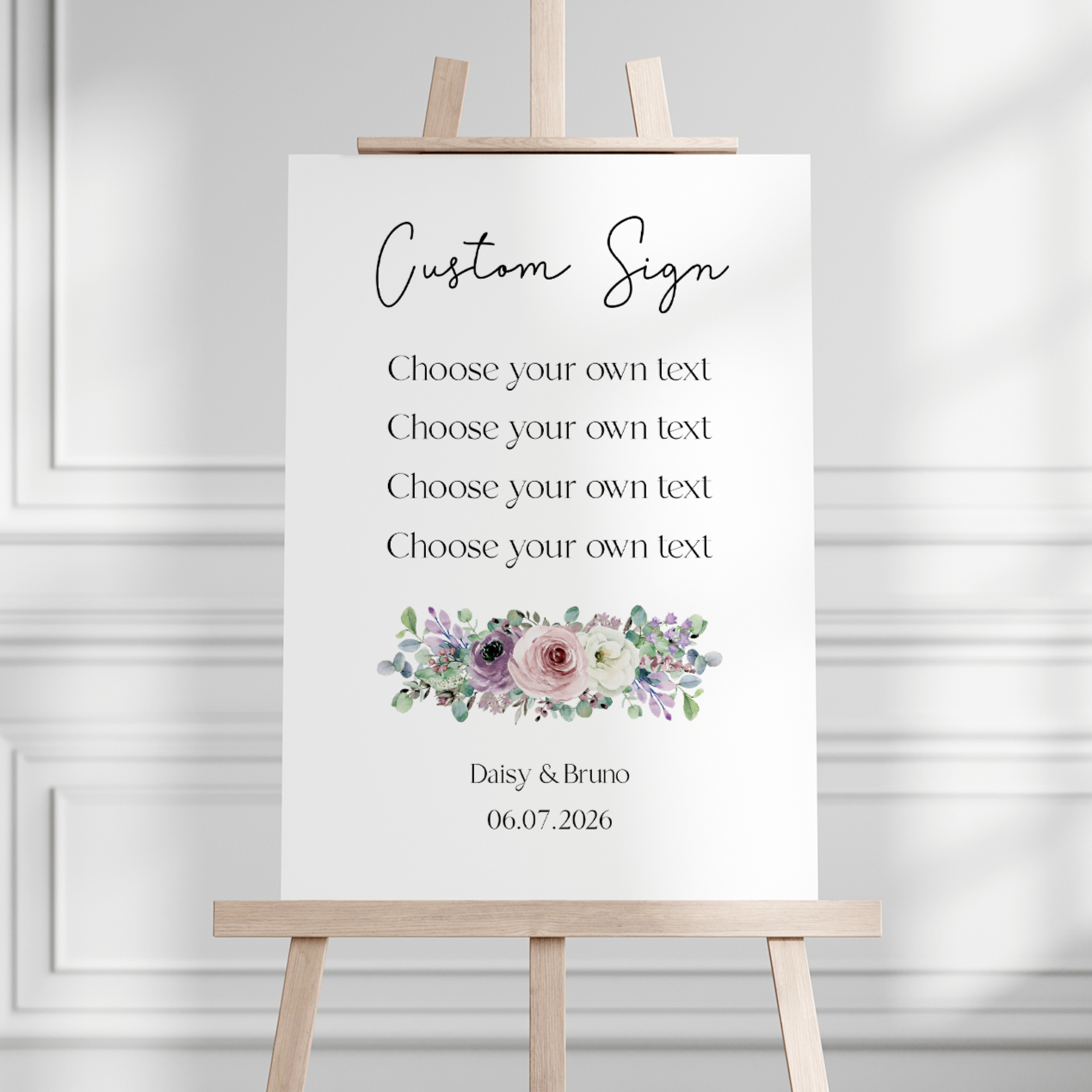 Lilac and Sage - Custom Wedding Sign