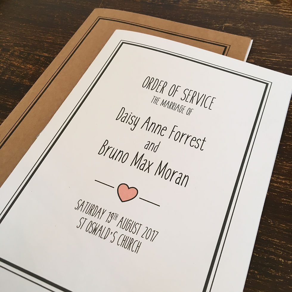 Thumbnail: Rustic Heart Order of Service Booklets