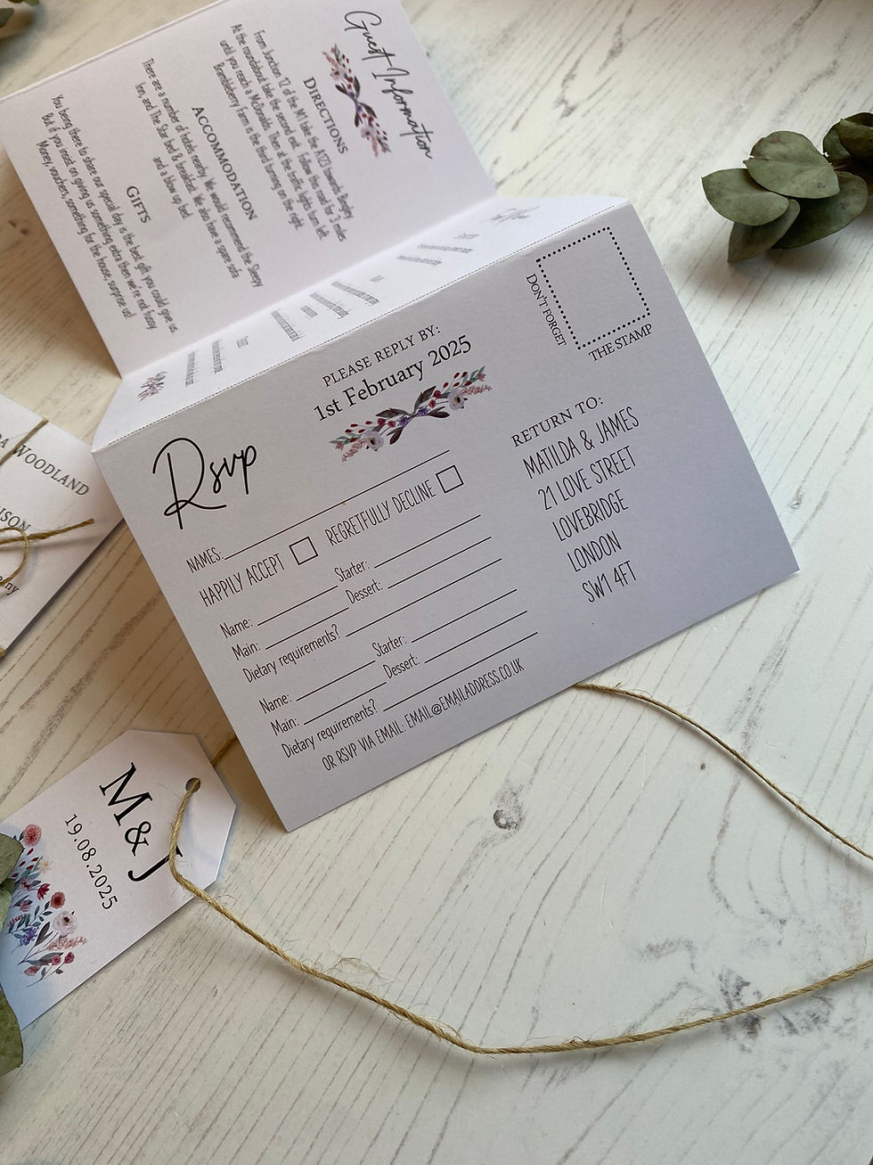 Thumbnail: Blush Meadow Folded Wedding Invitations - White