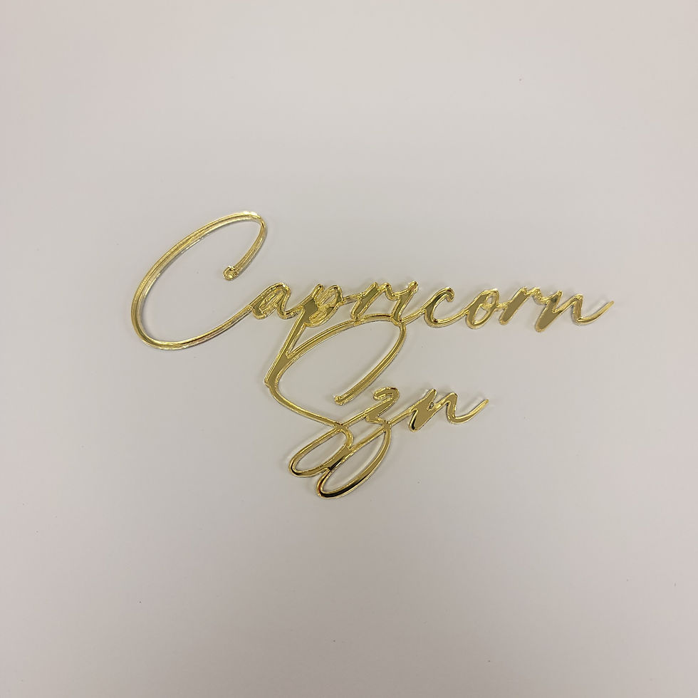 Thumbnail: Zodiac Capricorn Season "SZN" small gold  acrylic charm cake topper