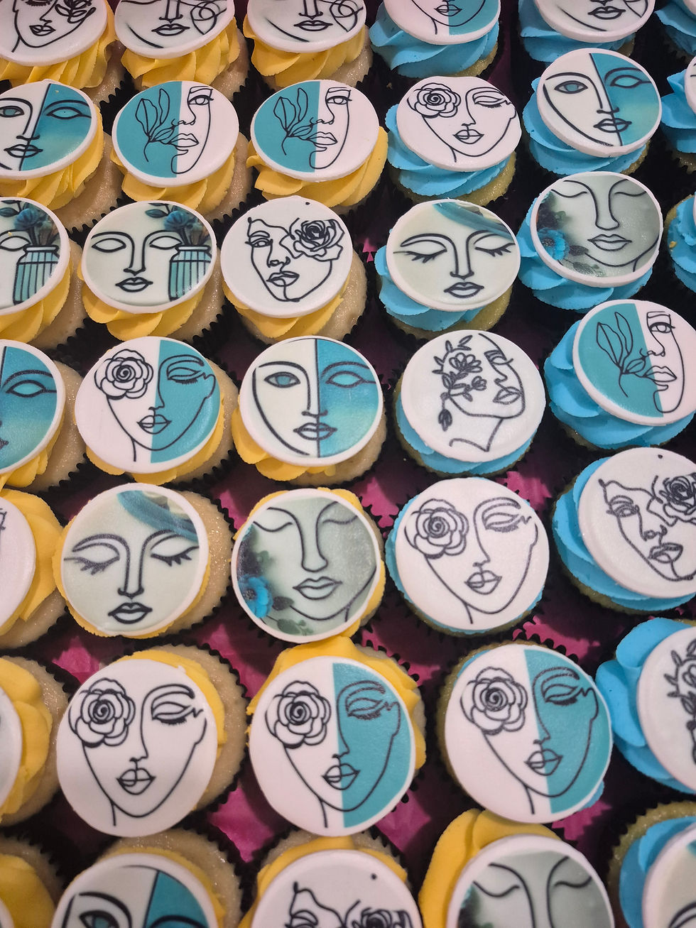 Thumbnail: Dozen Custom Print Edible cupcake toppers with fondant back
