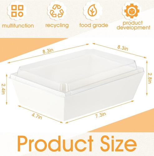 Ocmoiy 50 Pack Small Charcuterie Boxes With Clear Lids 4x4 Inch, To Go Disposable Paper Food Containers Bakery Treat Boxes For Desserts, Cake Slice, Cookies, Strawberries (Pink, 50) - Color Pink - View #6