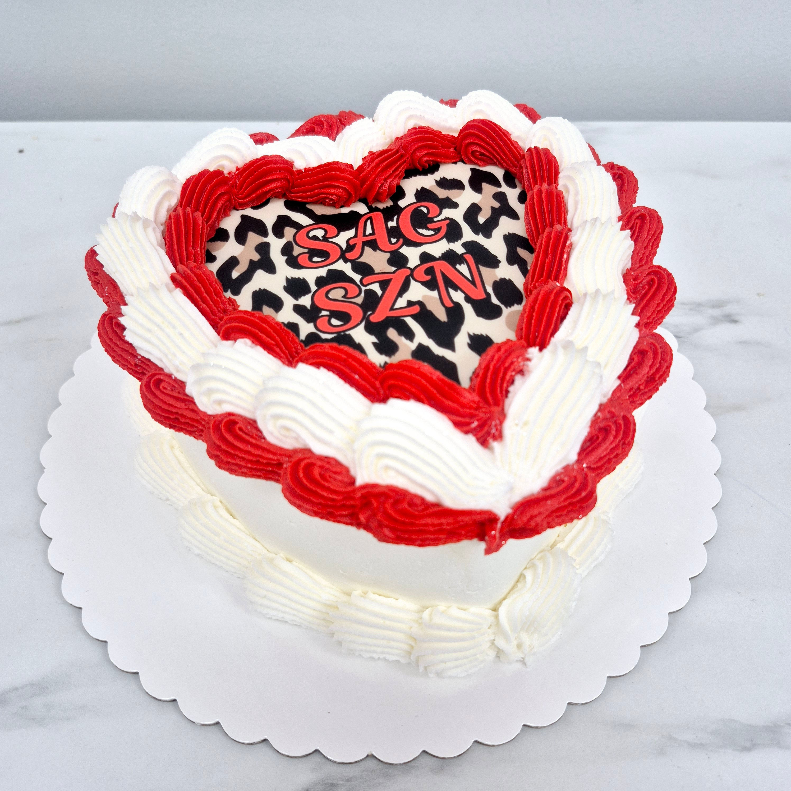One Layer Heart Cake